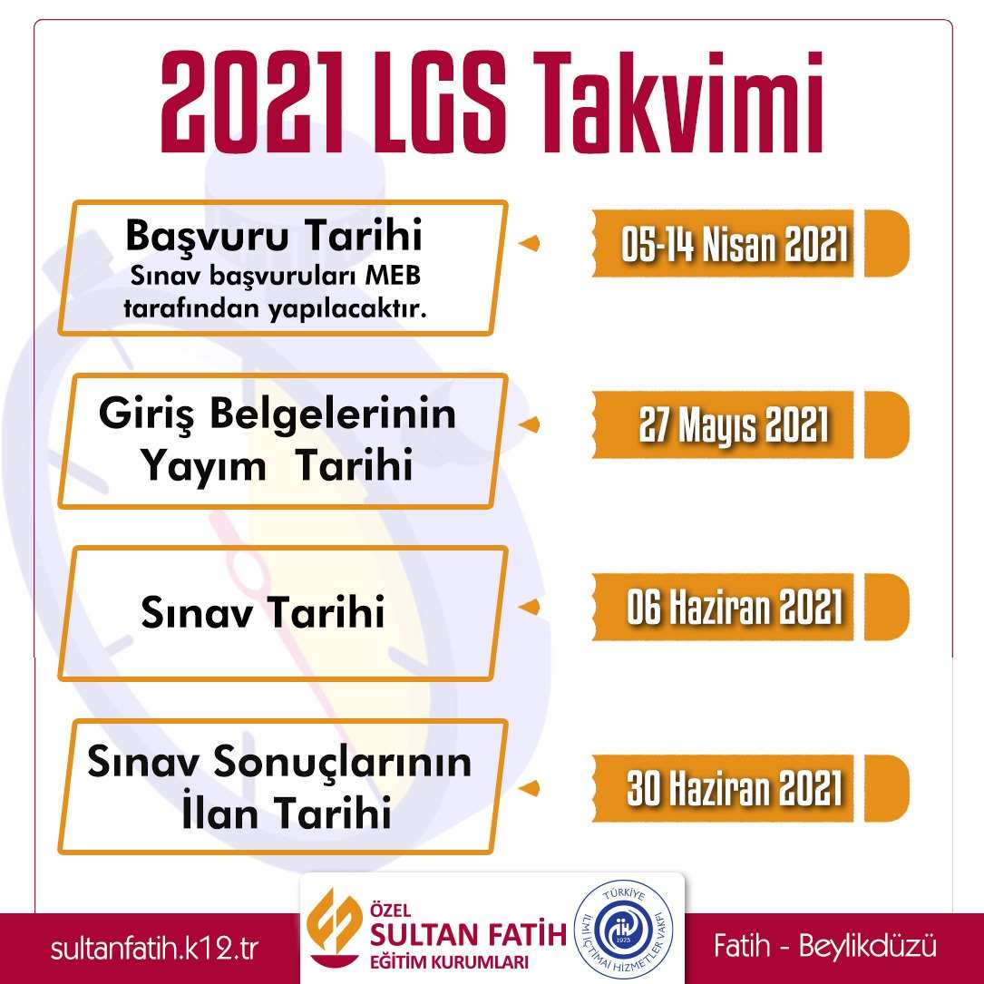 2021 LGS TAKVİMİ
