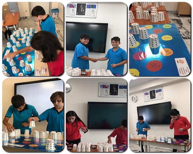 6.SINIF ÖĞRENCİLERİMİZ MATEMATİK DERSİNDE KONUYU PEKİŞTİRMEK İÇİN "HIZLI BARDAKLAR" OYUNUNU OYNADILAR.   