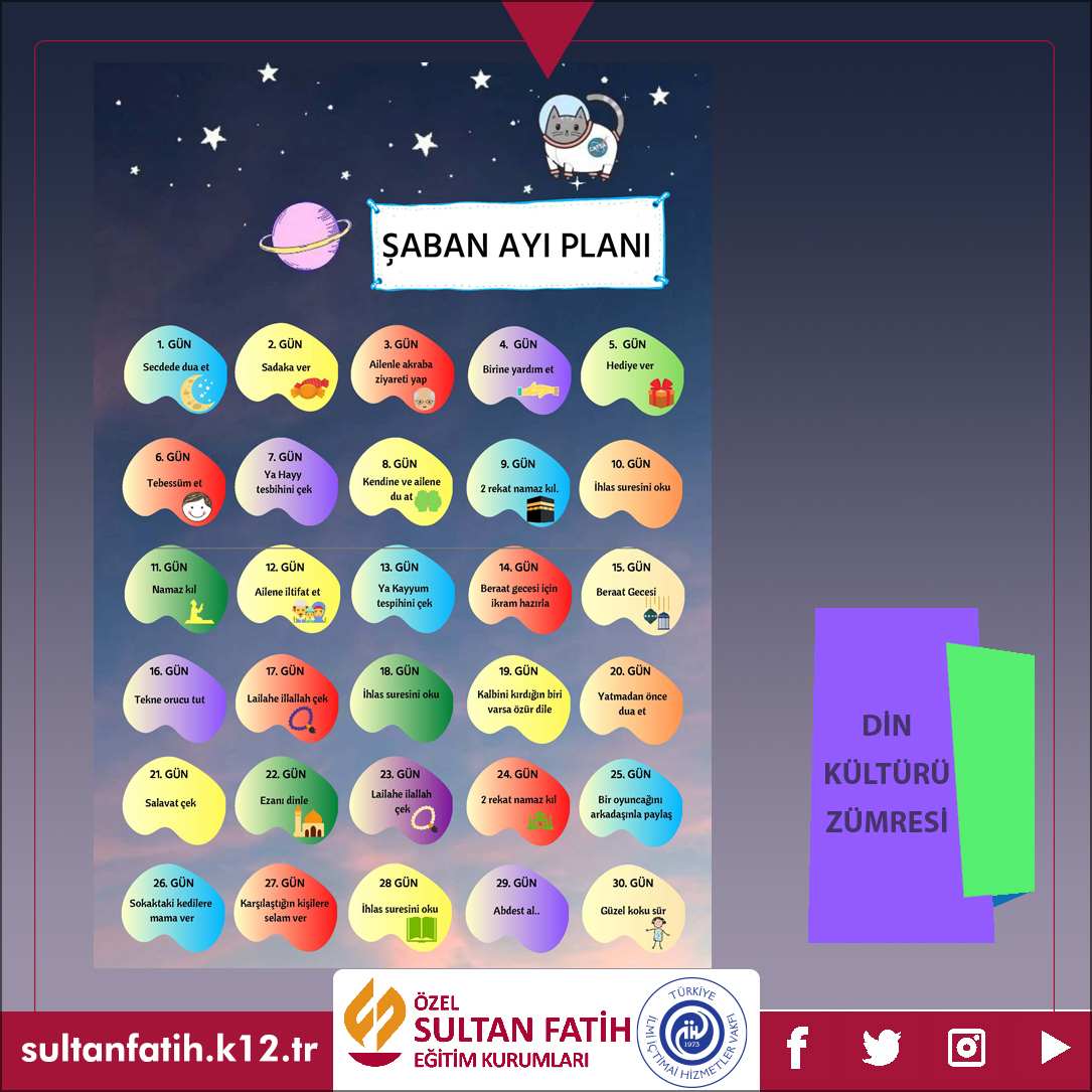 ŞABAN AYI ETKİNLİK PLANI